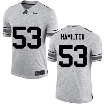Men's Ohio State Buckeyes #53 Davon Hamilton Gray Nike NCAA College Football Jersey For Fans KXQ4444ES